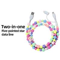 Beaded Charging Cords  4-in-1 USB-C Cable- Fit for all device USBC & Lightening or 2-in-1 data line Compatible with iPhone 16...