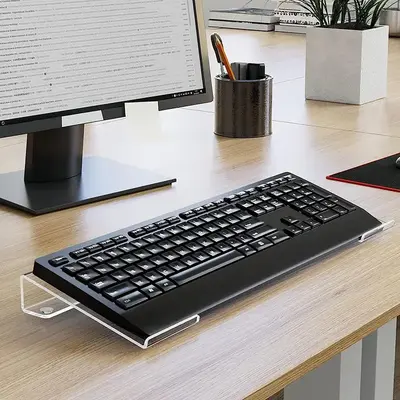 Clear Acrylic Desktop Keyboard Stand, 1 Count Game Room Accessories Universal Ergonomic Laptop Stand, Desk Accessories for Ho...
