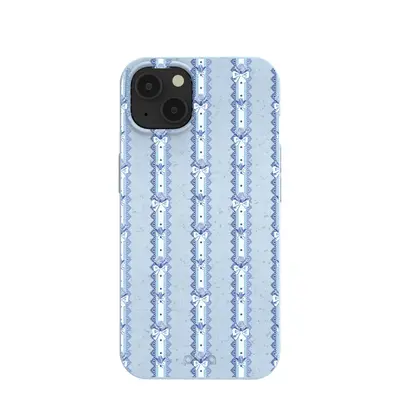 Powder Blue Bows and Blossoms iPhone 13 Case