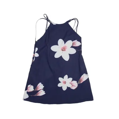 YOINS Shift Dress Blue Floral Sleeveless Short Womens UK 14