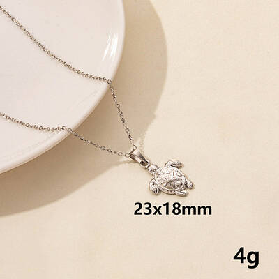 304 Stainless Steel Turtle Pendant Necklaces