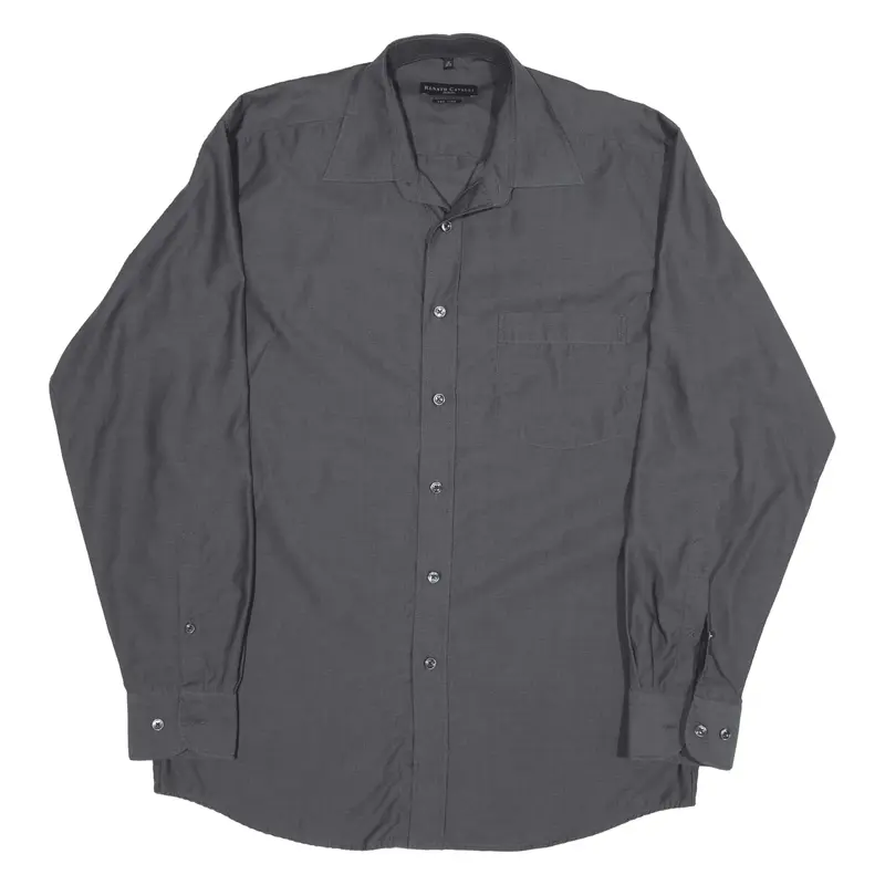 RENATO CAVALLI Plain Shirt Grey Long Sleeve Mens M