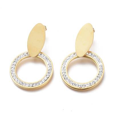 304 Stainless Steel Dangle Stud Earrings