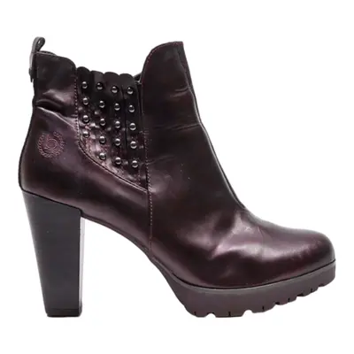 BUGATTI Block Heels Purple Leather Womens UK 7