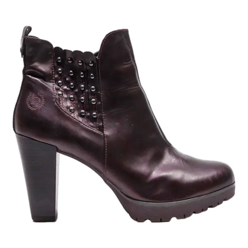 BUGATTI Block Heels Purple Leather Womens UK 7