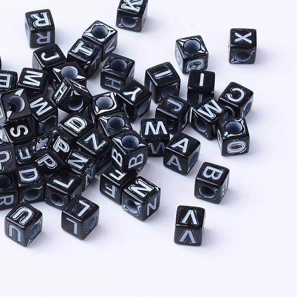 Craft Acrylic Horizontal Hole Letter Beads