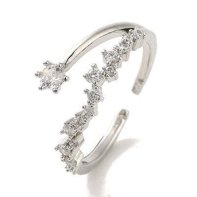 Brass Micro Pave Cubic Zirconia Rings for Women