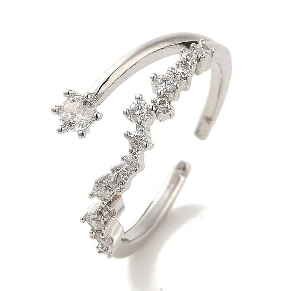 Brass Micro Pave Cubic Zirconia Rings for Women