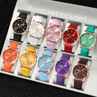 Fashion Quartz Watch 5/10/7/3 Piece Set - Round Zinc Alloy Case with PU Leather Strap, Unisex, Non-Analog Watch color necklac...