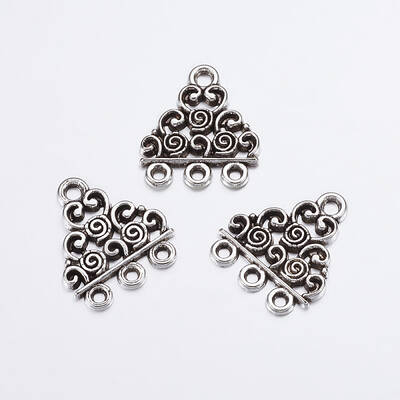 Antique Silver Tone Triangle Alloy Chandelier Components Links