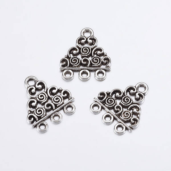 Antique Silver Tone Triangle Alloy Chandelier Components Links