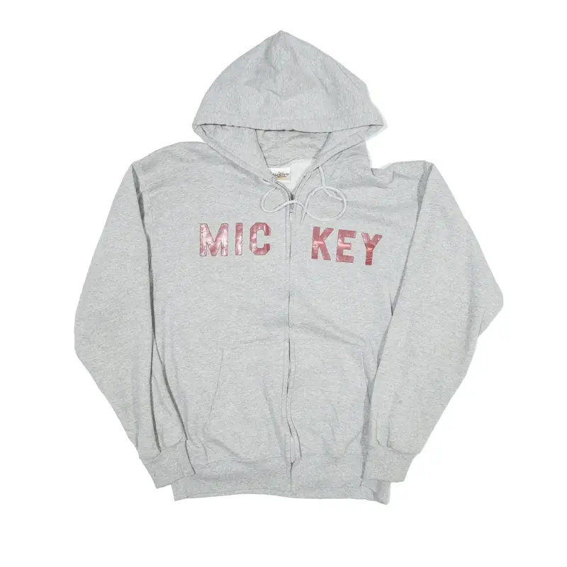 DISNEY Mickey Mouse Hoodie Grey Full Zip Mens L