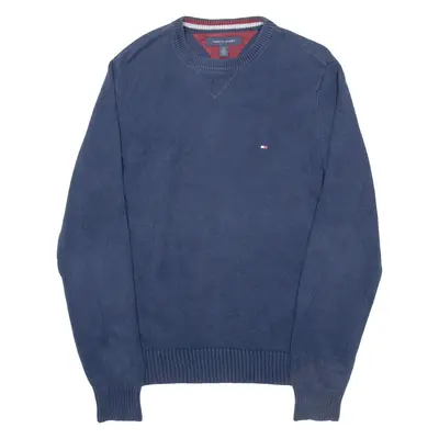 TOMMY HILFIGER Mens Jumper Blue Tight Knit S