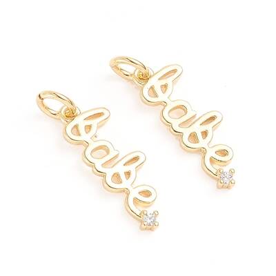 Brass Micro Pave Cubic Zirconia Pendants