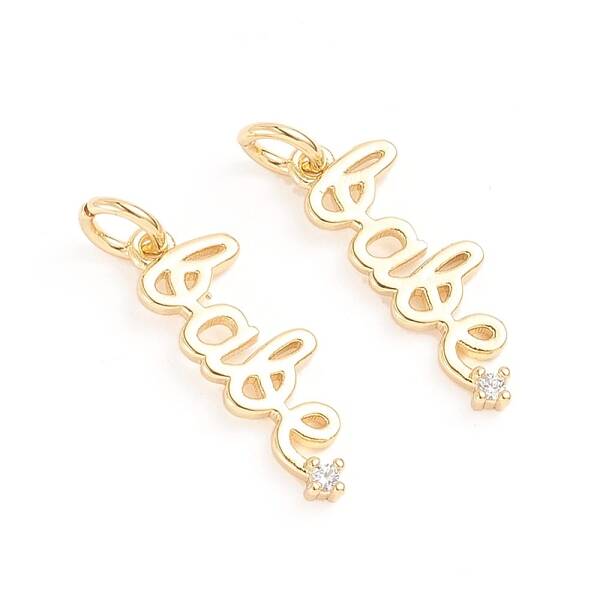 Brass Micro Pave Cubic Zirconia Pendants