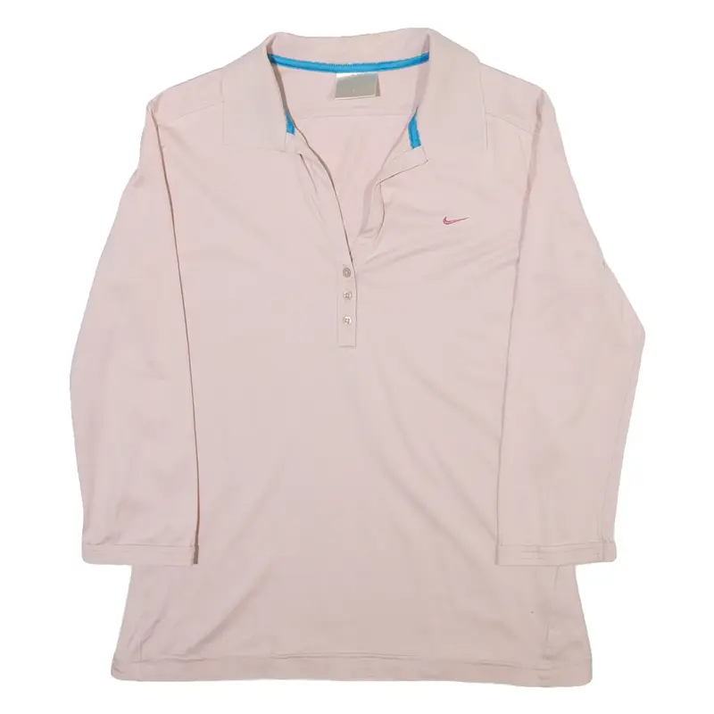 NIKE Golf Womens Polo Shirt Pink Long Sleeve M