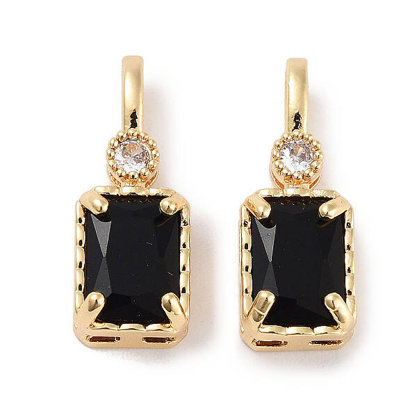 Brass Micro Pave Cubic Zirconia Pendants