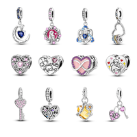MULA Infinite Love Series Charms and Beads - 925 Silver and Zirconia Inlaid Heart Design, Suitable for Pandora Bracelet, Perf...