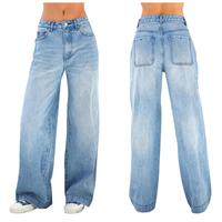 Spring and Summer 2025 New Women's Denim Washed High Waist Loose Wide Legs Women's Jeans