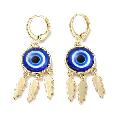 Real 18K Gold Plated Brass Feather Chandelier Earrings