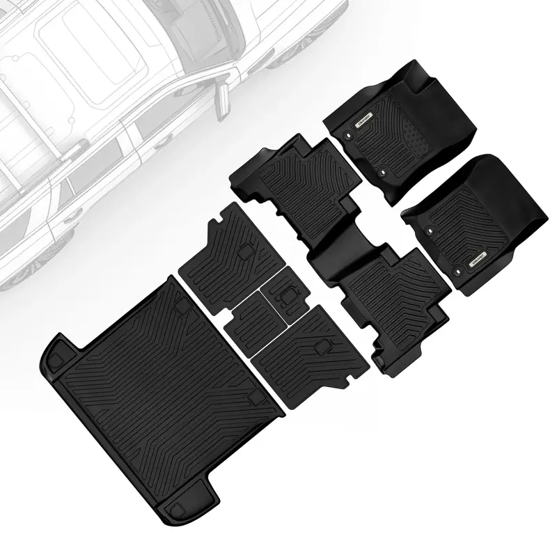 Floor Mats for Toyota 4Runner 2013-2024 5-Seater, Custom Fit TPE All Weather Trunk Mat with Backrest for Toyota 4Runner Acces...