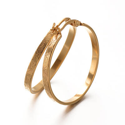 Lady's 304 Stainless Steel Hoop Earrings