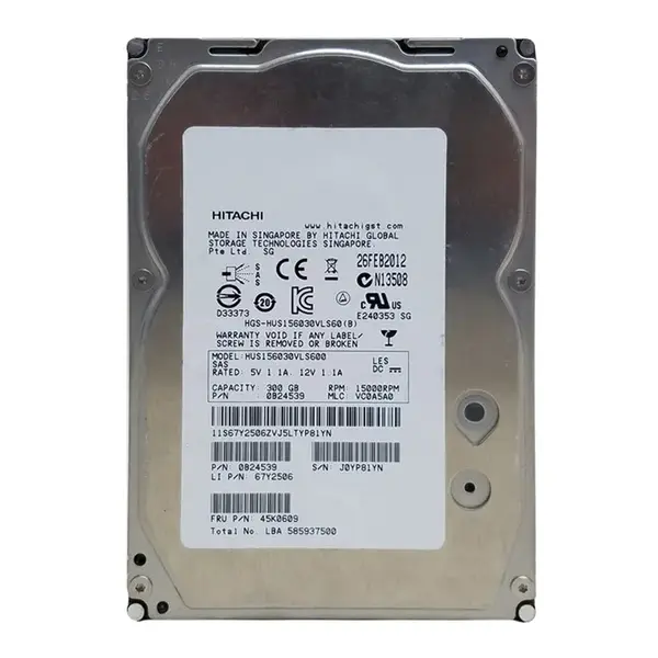 0B24539 Hitachi 300GB 6Gb/s SAS 15000 3.5-inch 64MB Hard Drive