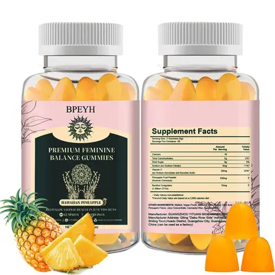 BPEYH-Feminine Balance Gummies Hawaiian Pineapple-60 Gummies 30 Servings Dietary Fruit Edible Supplement Fitness Vitamin gum...