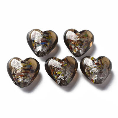Handmade Lampwork Silver Foil Glass Beads