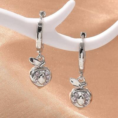 Brass Cubic Zirconia Hoop Earrings