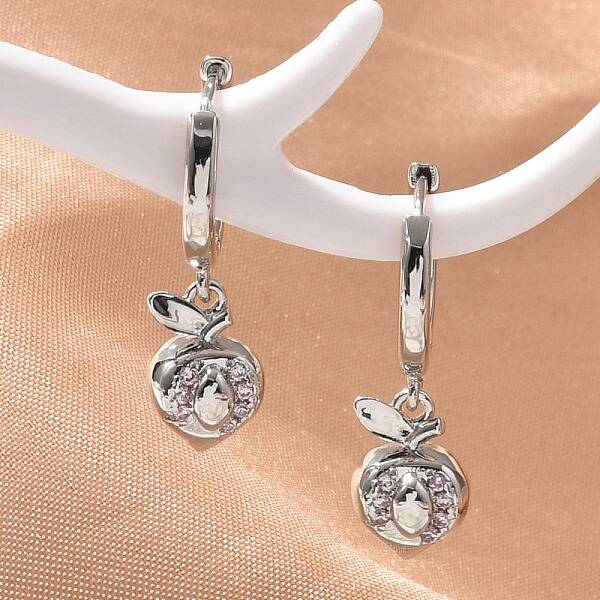 Brass Cubic Zirconia Hoop Earrings