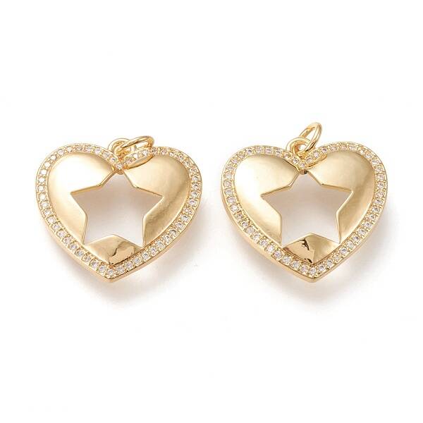 Brass Micro Pave Clear Cubic Zirconia Pendants
