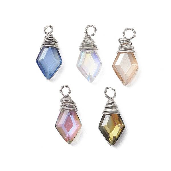 Copper Wired Glass Pendants