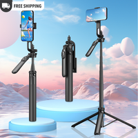 71'' Selfie Tripod Stand | Extendable Reinforced Aluminum Alloy Phone Stand with Wireless Remote | Portable Tripod Compatible...