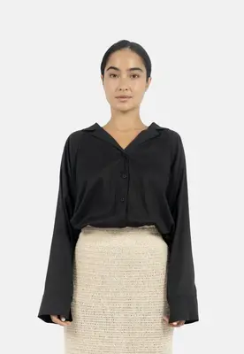 Siena Batwing Sleeve Shirt-Black | Size: S