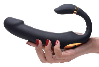10x Pleasure Pose Come Hither Silicone Vibe With Poseable Clit Stim