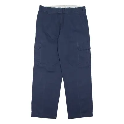 DICKIES Cargo Mens Trousers Blue Relaxed Straight W36 L32