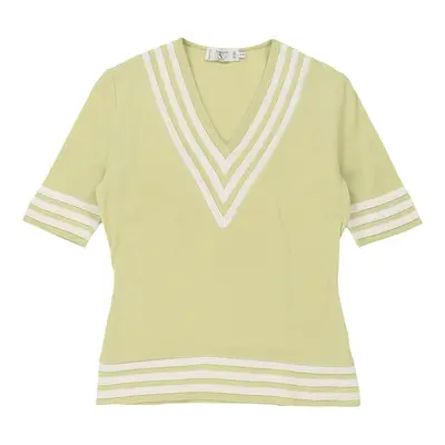 Valentino V-Neck Top - Small Green Cotton | Size: small