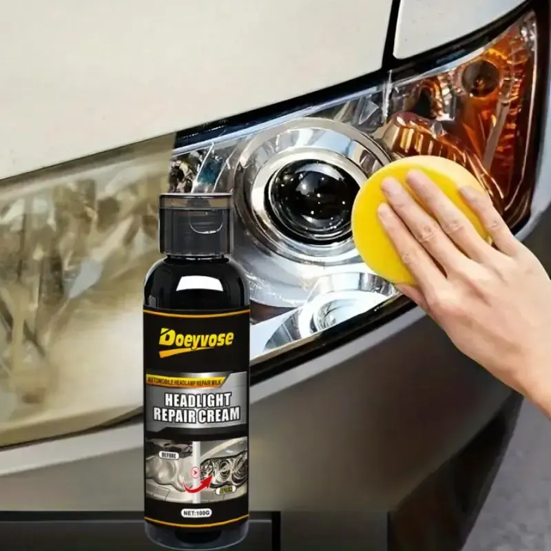 Doeyvose Headlight Repair Kit, Headlight Polishing Agent, Plastic Headlight Repair Liquid, Professional Car Light Repair Too...