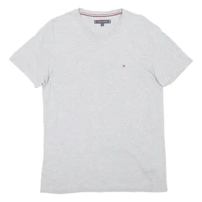 TOMMY HILFIGER Womens T-Shirt Grey Crew Neck M