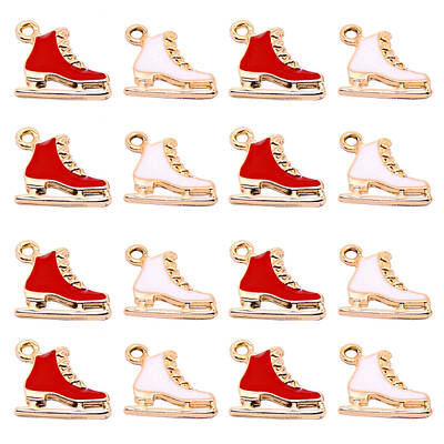 20Pcs 2 Colors Alloy Enamel Pendants