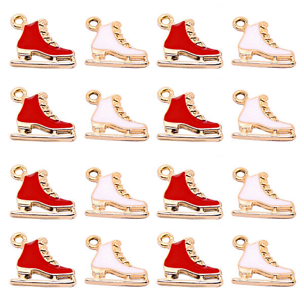 20Pcs 2 Colors Alloy Enamel Pendants