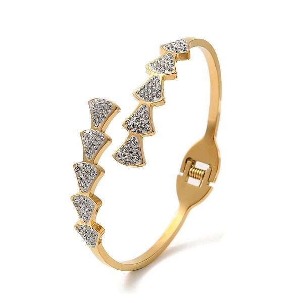 Clear Cubic Zirconia Open Cuff Bangles