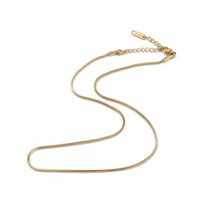 Ion Plating(IP) 304 Stainless Steel Round Snake Chain Necklace for Men Women