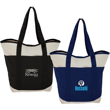 25 Customized Myrtle Natural Canvas Tote - Multiple Pockets