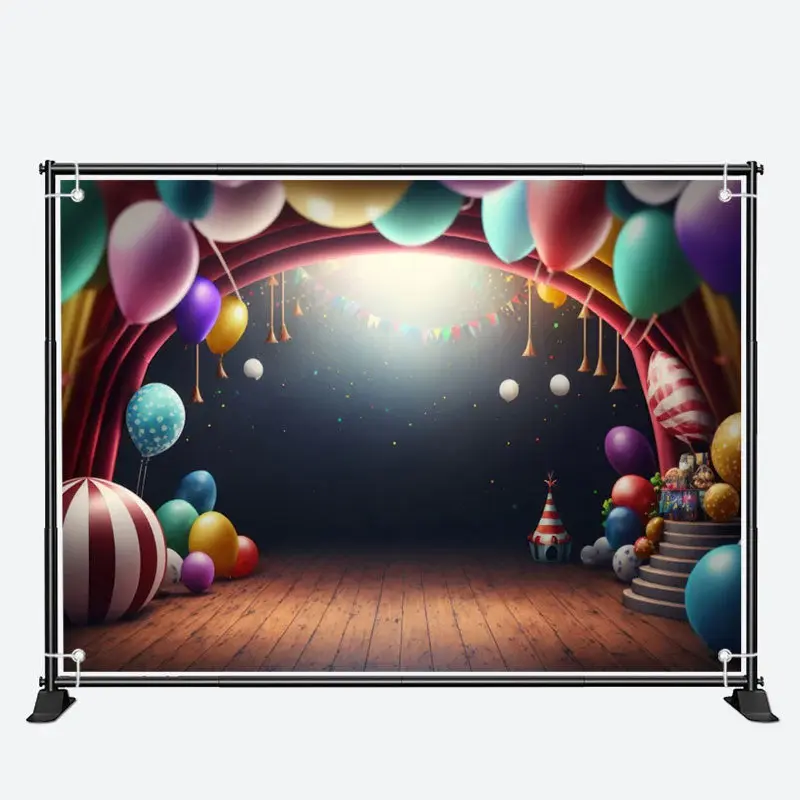 Smrat Balloons Arch Colorful 1st Birthday Backdrop - Aperturee