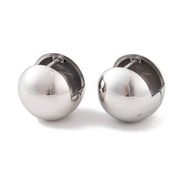 Non-Tarnish Round 304 Stainless Steel Hoop Earrings for Women