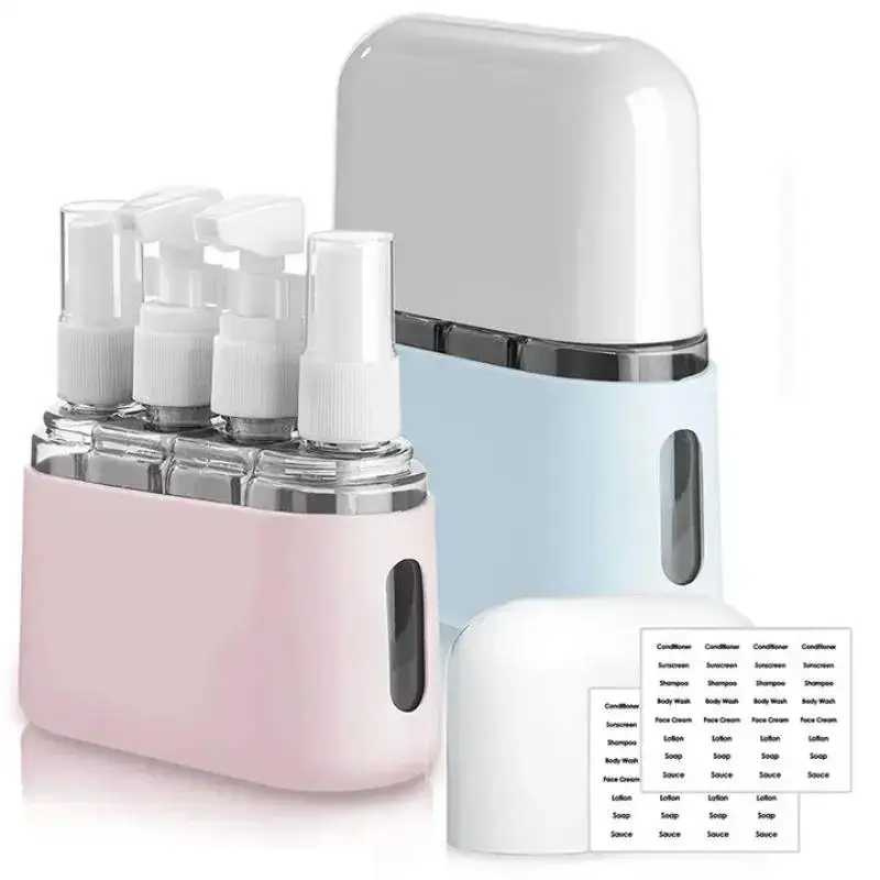 Travel Size Packaging Bottle, 2 Sets 8 Counts Refillable Spray Bottles with Organizer Storage Box, Portable Leak Proof Travel...