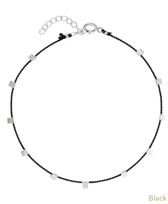 Hilo Anklet | Metal Color: Silver | Color: Black