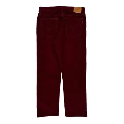Levis Slim Fit Cord Trousers - 32? Waist Burgundy Cotton Blend | Size: 32″ waist